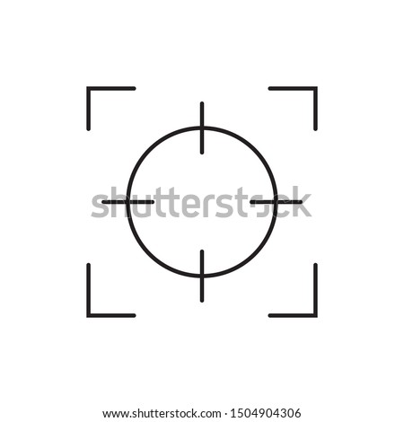 Camera focus lens vector icon isolated on white background