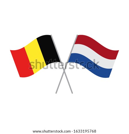 Belgian and Netherlands flags vector isolated on white background