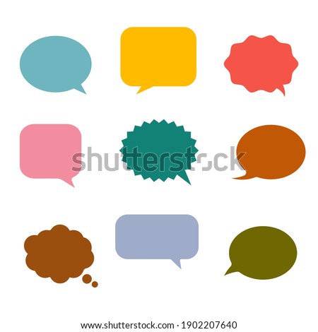 Colorful speech bubbles and dialog balloons on white background