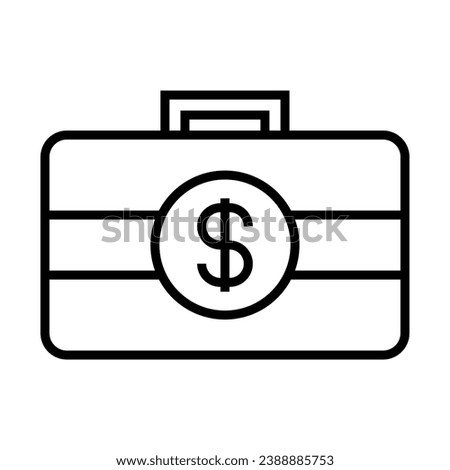 briefcase dollar sign icon, investment symbol in line