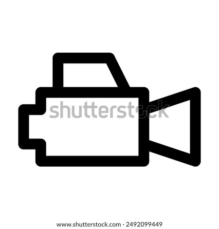 camera video icon in lin style. Vector illustration