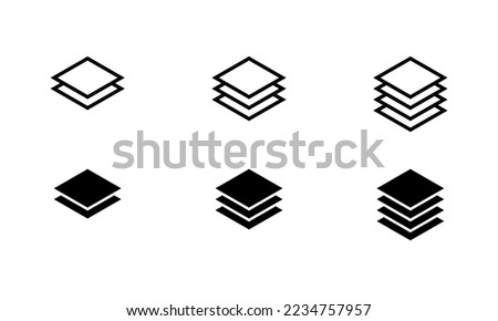 layer icon set. flat style - stock vector.	