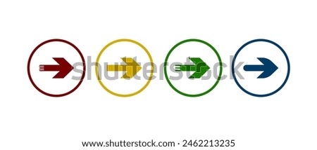 Arrow in circle right direction icon. Colorful arrow - vector illustration.