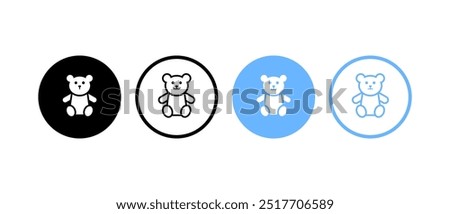 teddy bear icon set. Bear in flat style - stock vector.