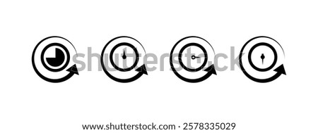 Future next events vector icon isolated on white background. Clock go icon in flat style concept.