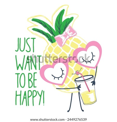summer funny pineapple design vector file, EPS file available. suitable for printing anywhere
