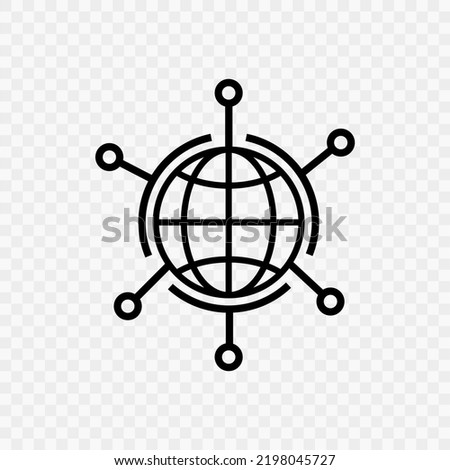 Global networking icon. Digital technology social network global connect simple business logo. Vector illustration.