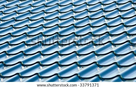 Metal roofing tiles for background or details