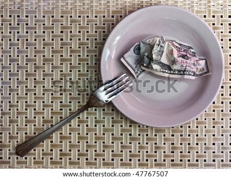 Economy of Hunger: the money in a plate and fork