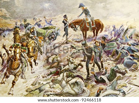 Battle of Borodino. Illustration by artist A.P. Apsit from book \