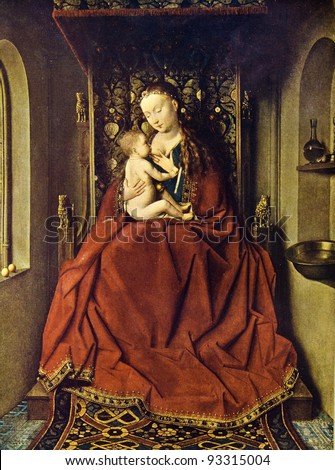 Jan Van Eyck (1390 - 1441) The Lucca Madonna. Reproduction From ...