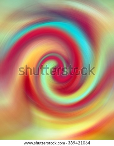 Abstract spiral background. Yellow, green, blue and red paint. Blur