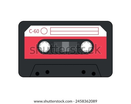 Retro style of the 90s. Realistic old-school sound recording technology. Audio cassettes of the 90s. Vector illustration