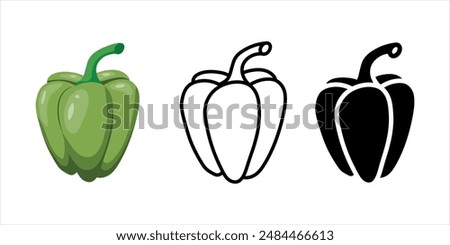 Bell pepper icons set. Bell pepper collection vector icons for web, mobile apps.