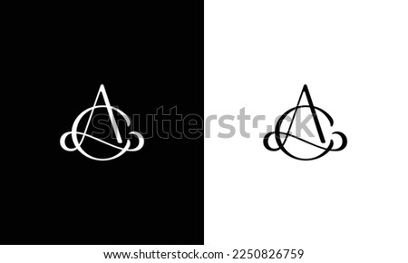 AC, CA, A, C abstract letters logo monogram