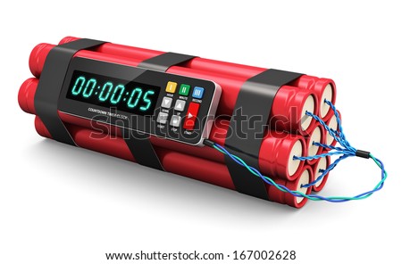 Tnt Time Bomb Explosive With Digital Countdown Timer Clock Isolated On ...