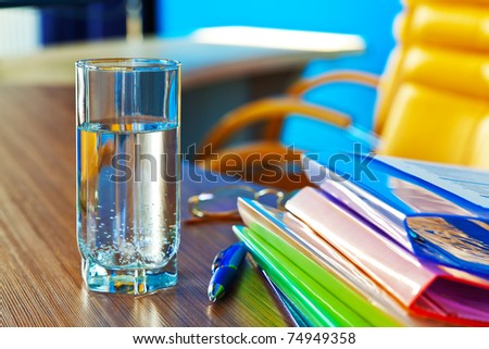 Glass of water in office