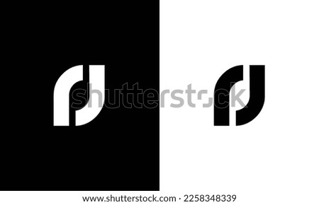 Elegant RJ Letter Linked Monogram Logo Design