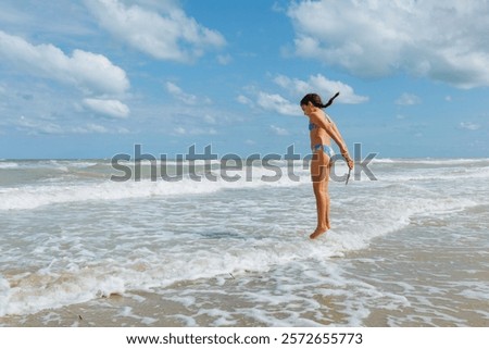 Similar – Image, Stock Photo girl with braids playing in havana