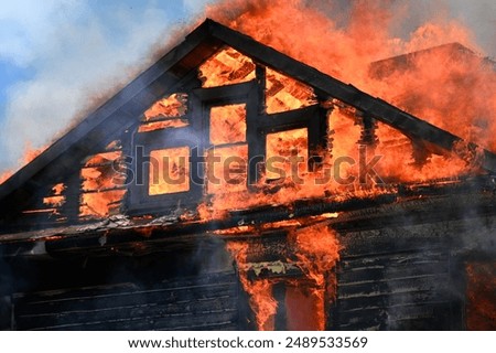 Similar – Image, Stock Photo destroyed and burned houses in the city Russia Ukraine war