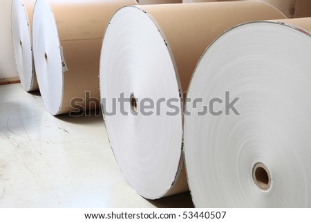 detail of paper rolls for rotary