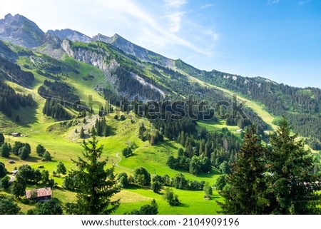 Mountain landscape in La Clusaz, Haute-savoie, France Photo stock © 