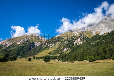 Similar – Foto Bild Wanderung Vanoise National Park: Blick auf Berg in Nebel