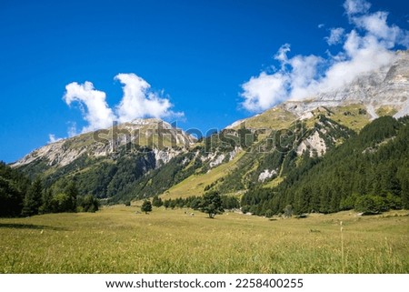 Similar – Foto Bild Wanderung Vanoise National Park: Blick auf Berg in Nebel