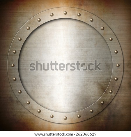 Rusty brushed Steel round frame background texture wallpaper
