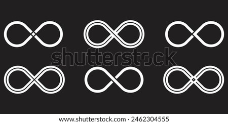 Abstract infinity icons, infinity symbol, infinity circle, endless line isolated on white background. 