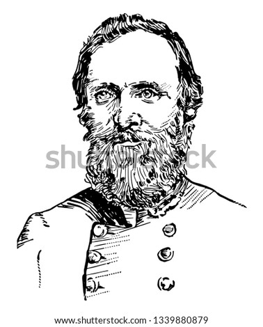 Thomas J. Stonewall Jackson 1824 to 1863 he was a confederate general during the American civil war vintage line drawing or engraving illustration