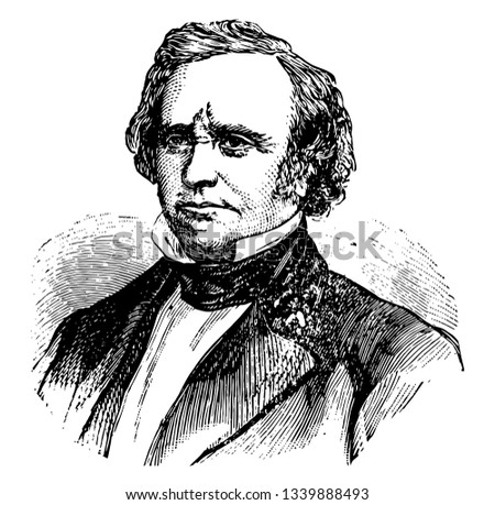 Henry Wilson 1812 to 1875 he was the vice president of the United States and United States senator from Massachusetts vintage line drawing or engraving illustration