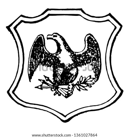 Mississippi great seal adopted in 1798 and become state seal in 1817 which is black and white in colour vintage line drawing.