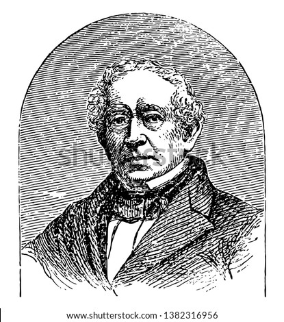 Edward Everett, 1794-1865, he was an American politician, pastor, educator, orator, U.S. senator, the 15th governor of Massachusetts, and United States secretary of state, vintage line drawing