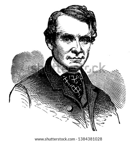Andrew G. Curtin, 1817-1865, he was a U.S. lawyer, politician, and governor of Pennsylvania, vintage line drawing or engraving illustration