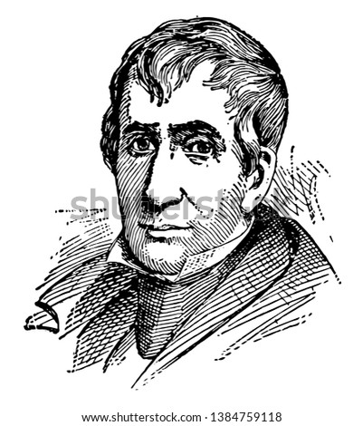 William Henry Harrison, 1773-1841, he was an American military officer, United States senator from Ohio, and the ninth president of the United States, vintage line drawing or engraving illustration
