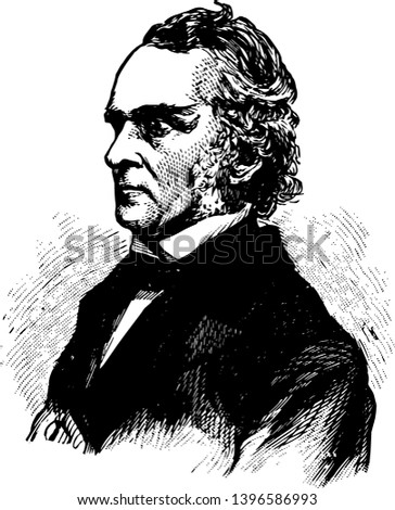 William Alfred Buckingham 1804 to 1875 he was a republican United States senator from Connecticut and governor of Connecticut from 1858 to 1866 vintage line drawing or engraving illustration