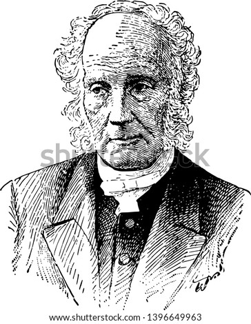 James McCosh 1811 to 1894 he was a prominent philosopher of the Scottish school of common sense and president of Princeton University vintage line drawing or engraving illustration