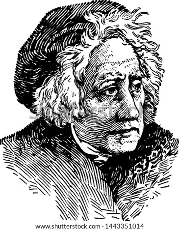 Sir William Herschel, vintage illustration