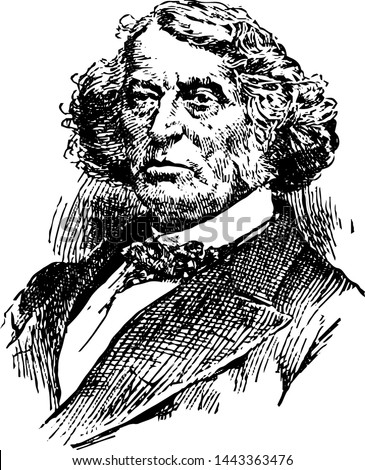 Charles Sumner, vintage engraved illustration