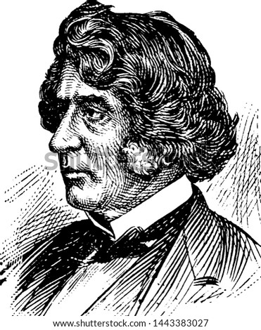 Charles Sumner, vintage engraved illustration