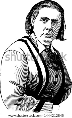 Emily Faithfull vintage engraved illustration. 