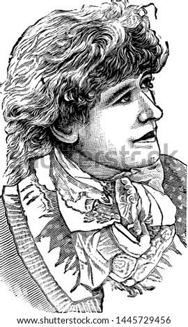 Ellen Terry, vintage engraved illustration
