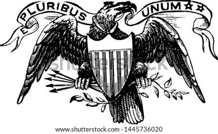 Great seal of the US, 1913 vintage illustration. 