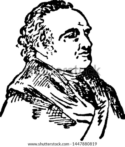 Sir William (Frederick) Herschel, vintage illustration