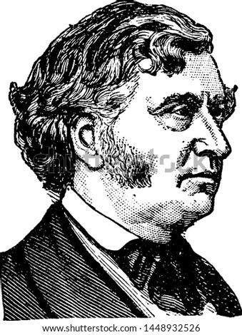 Charles Sumner, vintage engraved illustration