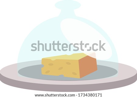 Cheese under bell, illustration, vector on white background