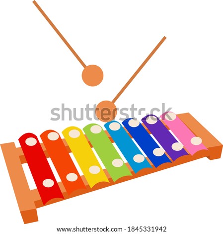 Colorful Xylophone, illustration, vector on white background