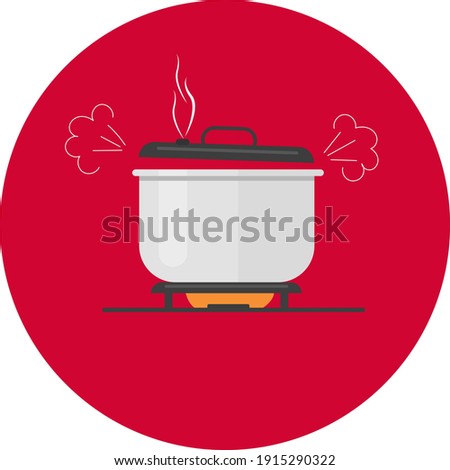 Steam stove, illustration, vector on a white background.