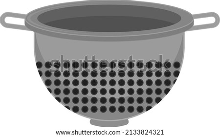 Retro Metal colander, illustration, vector on a white background.